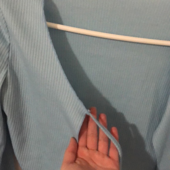 Baby blue tie up top - Picture 3 of 4